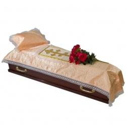 Комплект атласный стеганный с крестом тюль